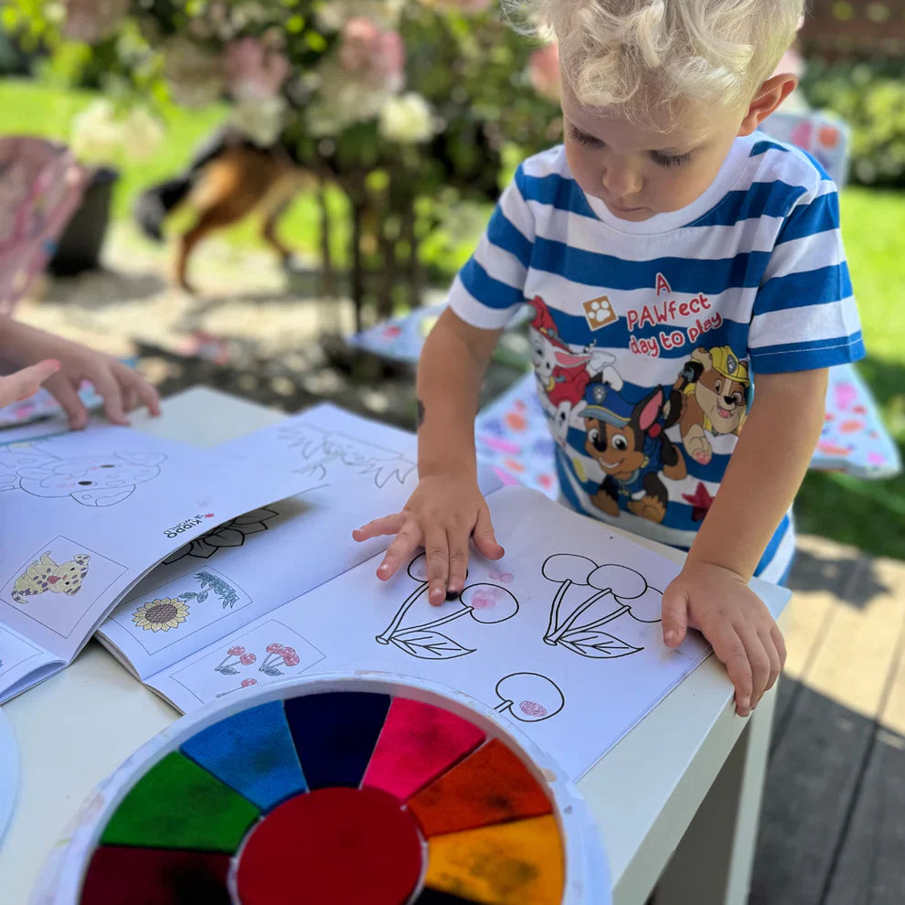 Finger Paint Palette with 12 Vibrant Colors (Ages 1+)