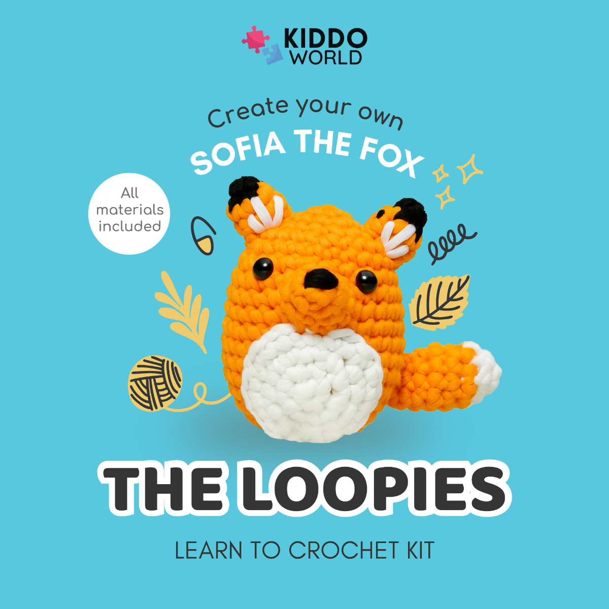 Beginner Crochet Kit | Fox Sofia | Ages 10+