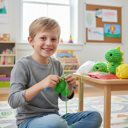Beginner Crochet Kit | Dinosaur Oscar | Ages 10+