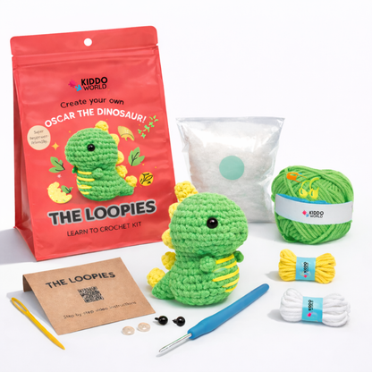 Beginner Crochet Kit | Dinosaur Oscar | Ages 10+