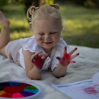 Finger Paint Palette with 12 Vibrant Colors (Ages 1+)