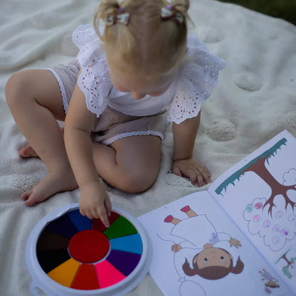 Finger Paint Palette with 12 Vibrant Colors (Ages 1+)