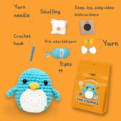 The Loopies 2+1 – Crochet Kit | 3 Adorable Characters | For children 10+