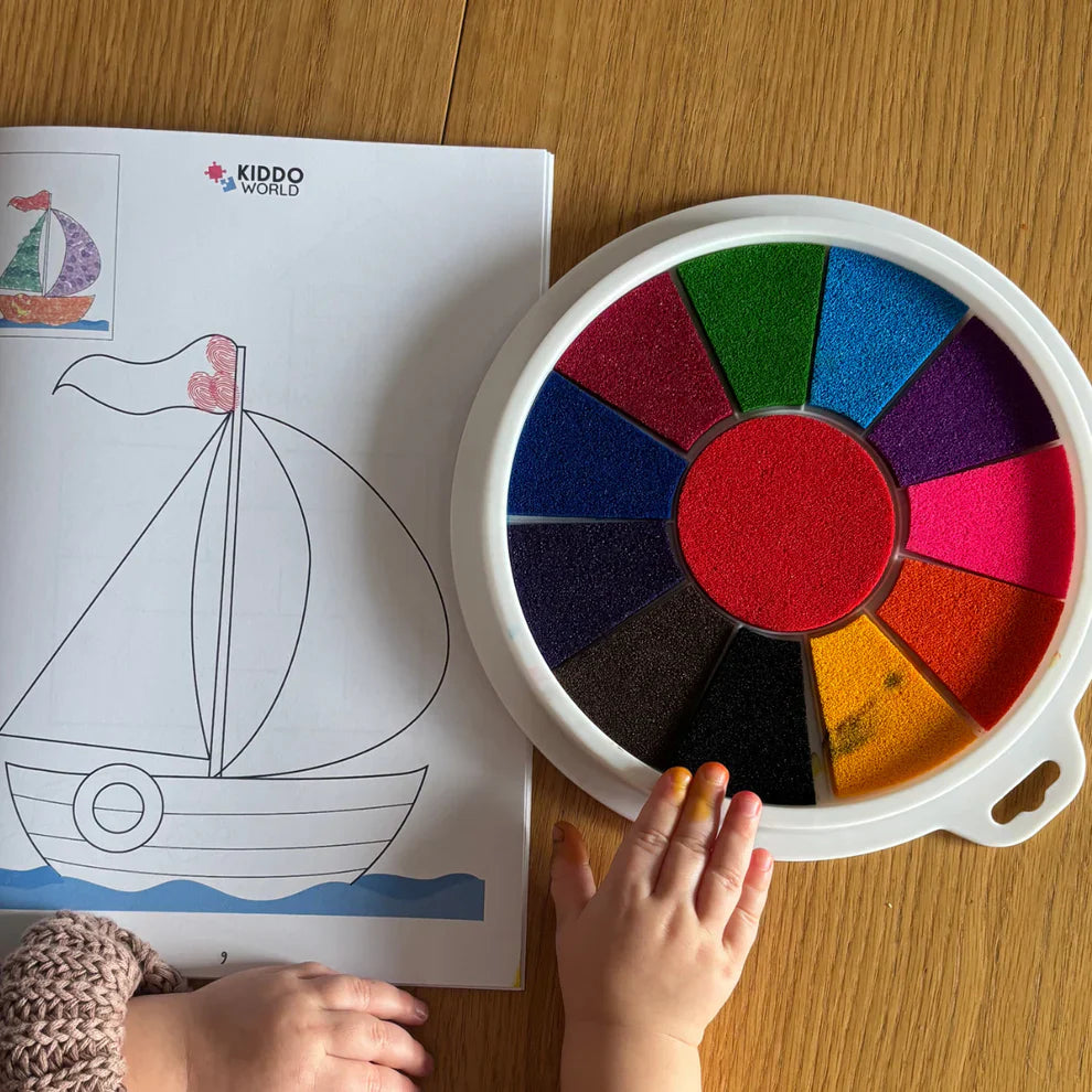 Finger Paint Palette with 12 Vibrant Colors (Ages 1+)