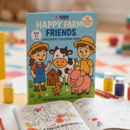 Children’s Coloring Book: Kids on the Farm (20 pages, ages 1+)