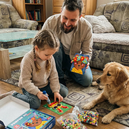Pom Pom Kit | Sensory Creative Play Set with Pom Poms | for Kids 5+