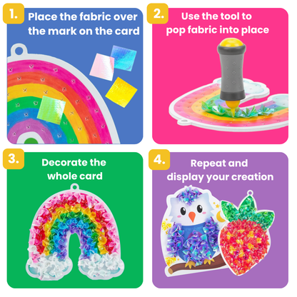 Tufting Kit | Sensory Creative Play with Colorful Fabric Pieces | Ages 4+