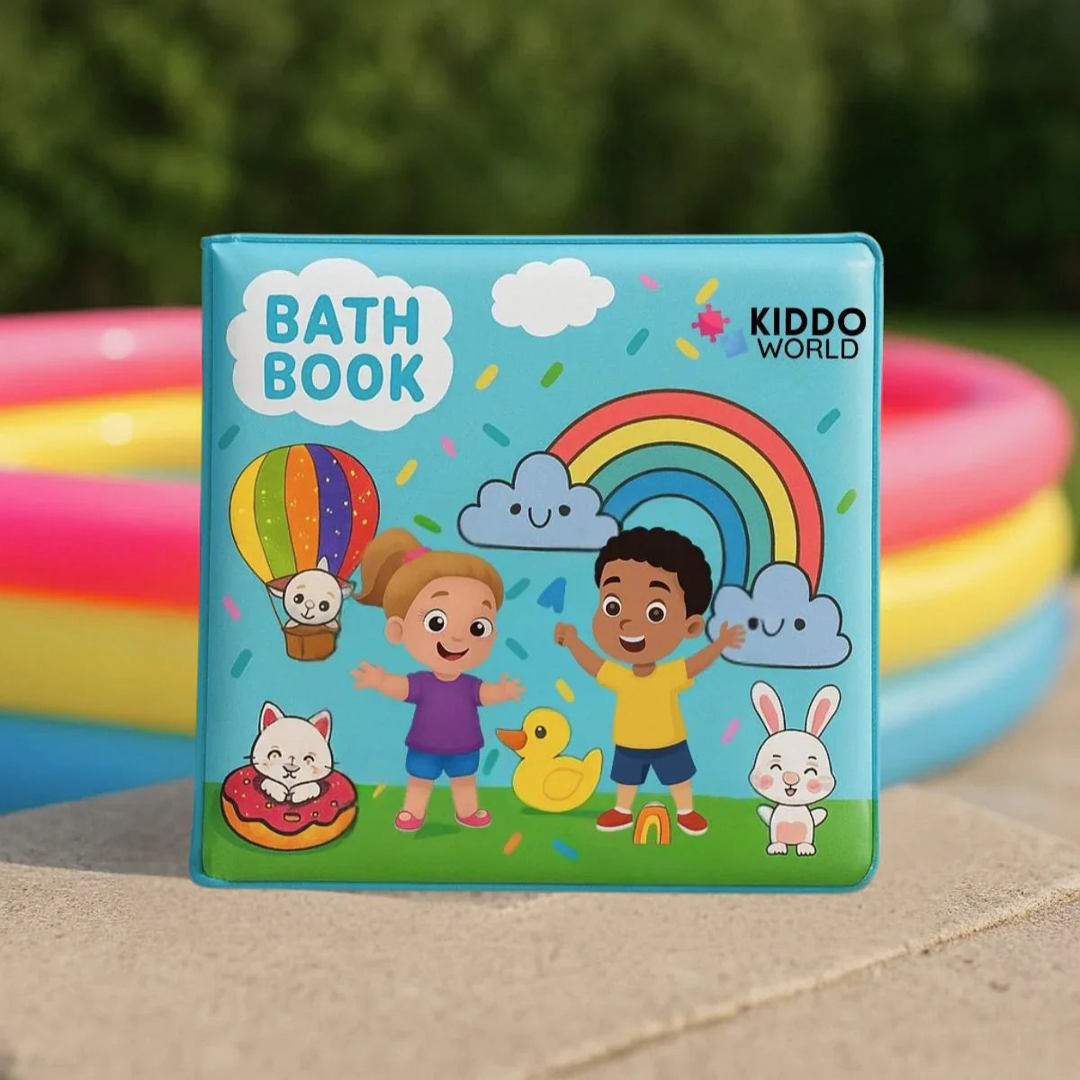 Water Coloring Book – Follow the Lines! Paint with water through rainbows and nature, reusable (8 pages, 6–24 months)