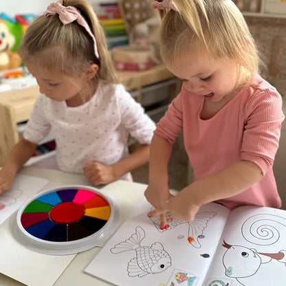 Finger Paint Palette with 12 Vibrant Colors (Ages 1+)