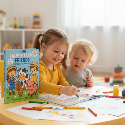Children’s Coloring Book: Kids on the Farm (20 pages, ages 1+)
