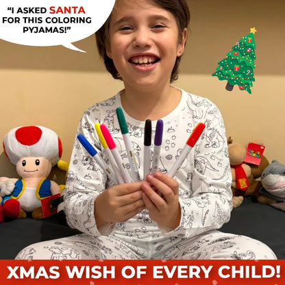 2-Piece Children’s Colorable Pajamas | Dinosaurs (4–8 years)