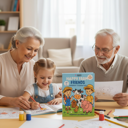 Children’s Coloring Book: Kids on the Farm (20 pages, ages 1+)