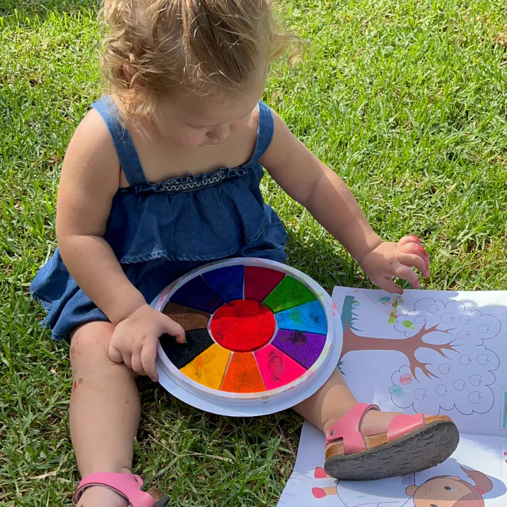 Finger Paint Palette with 12 Vibrant Colors (Ages 1+)