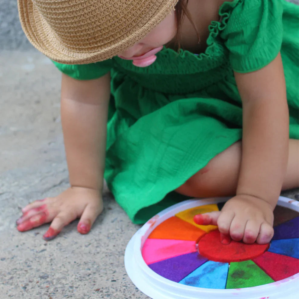 Finger Paint Palette with 12 Vibrant Colors (Ages 1+)