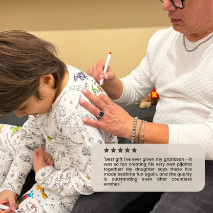 2-Piece Children’s Colorable Pajamas | Dinosaurs (4–8 years)