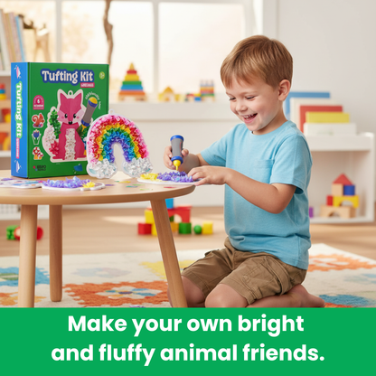 Tufting Kit | Sensory Creative Play with Colorful Fabric Pieces | Ages 4+