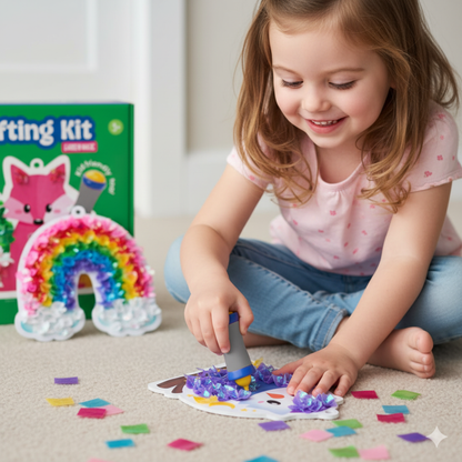Tufting Kit | Sensory Creative Play with Colorful Fabric Pieces | Ages 4+