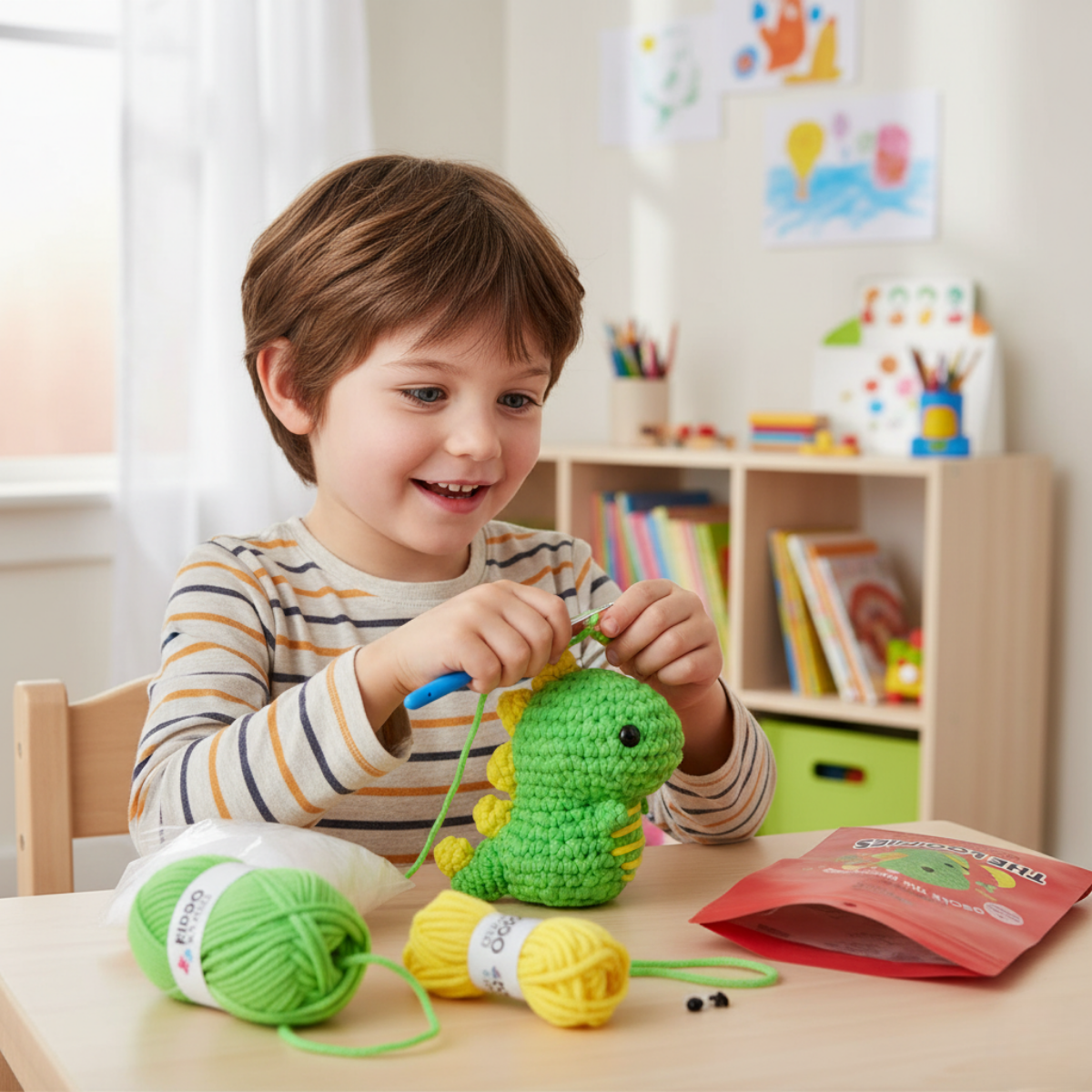Beginner Crochet Kit | Dinosaur Oscar | Ages 10+