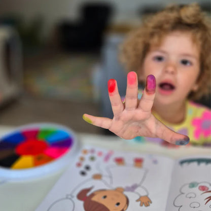 Finger Paint Palette with 12 Vibrant Colors (Ages 1+)