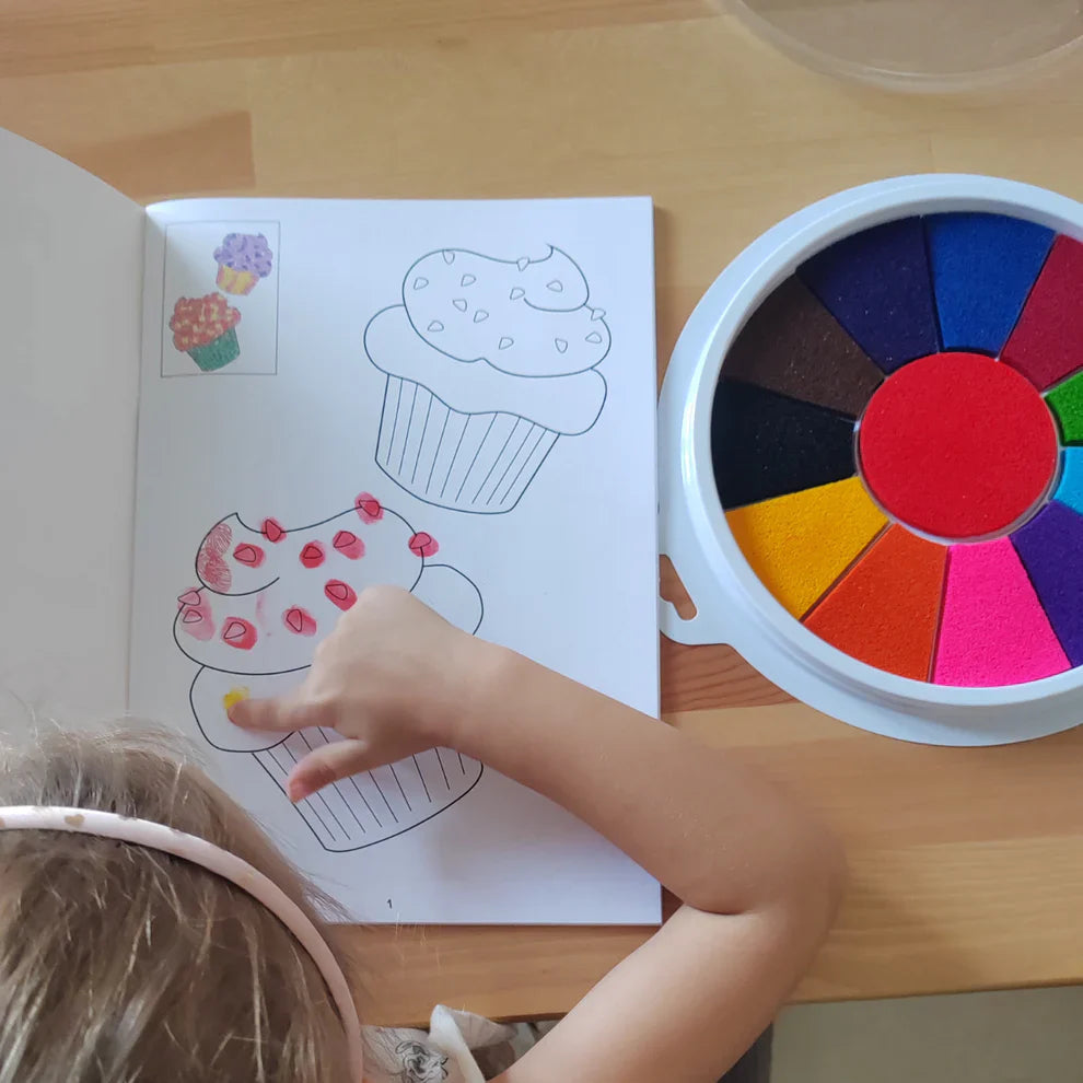 Finger Paint Palette with 12 Vibrant Colors (Ages 1+)