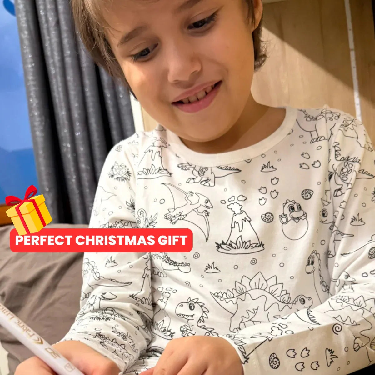 2-Piece Children’s Colorable Pajamas | Dinosaurs (4–8 years)