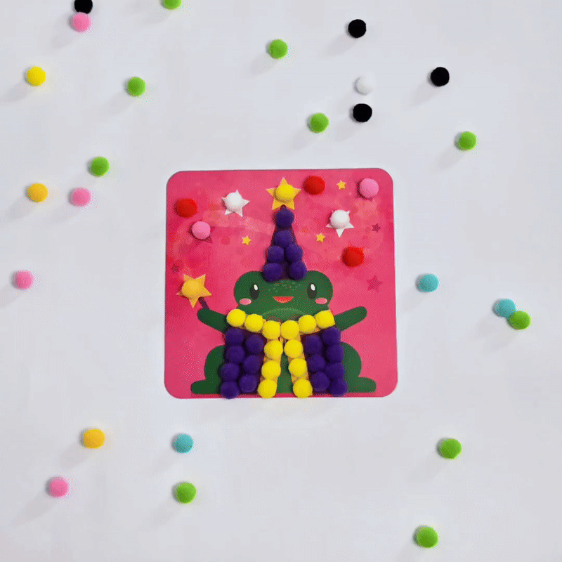 Pom Pom Kit | Sensory Creative Play Set with Pom Poms | for Kids 5+