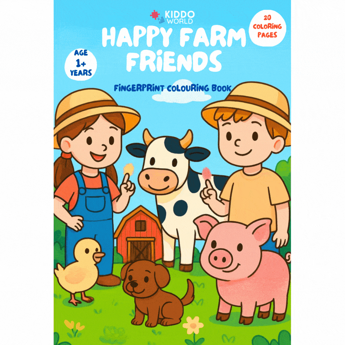 Children’s Coloring Book: Kids on the Farm (20 pages, ages 1+)