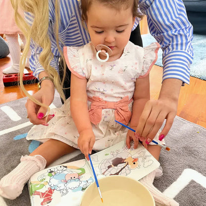 Water Coloring Book – Follow the Lines! Paint with water through rainbows and nature, reusable (8 pages, 6–24 months)